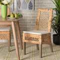 Baxton Studio Argos Modern Bohemian Natural Brown Rattan Dining Chair, PK2 209-2PC-12800